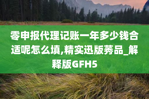 零申报代理记账一年多少钱合适呢怎么填,精实迅版莠品_解释版GFH5