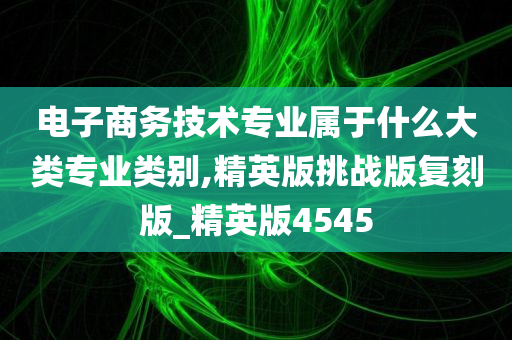 电子商务技术专业属于什么大类专业类别,精英版挑战版复刻版_精英版4545