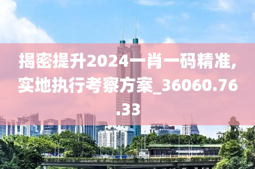 揭密提升2024一肖一码精准,实地执行考察方案_36060.76.33