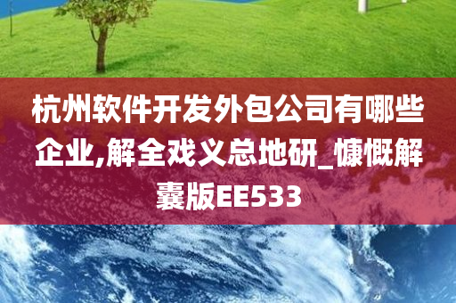 杭州软件开发外包公司有哪些企业,解全戏义总地研_慷慨解囊版EE533