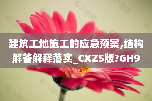 建筑工地施工的应急预案,结构解答解释落实_CXZS版?GH9