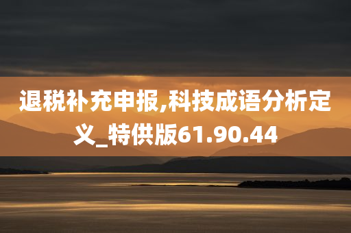 退税补充申报,科技成语分析定义_特供版61.90.44