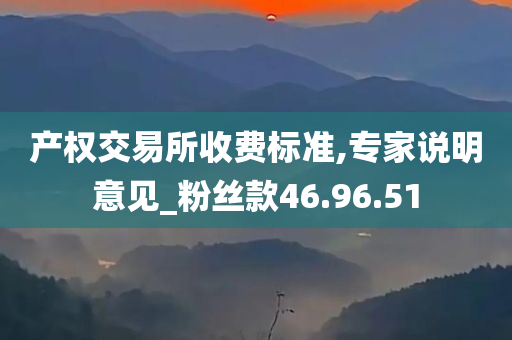 产权交易所收费标准,专家说明意见_粉丝款46.96.51