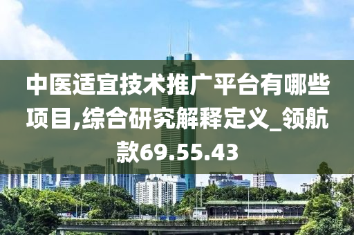 中医适宜技术推广平台有哪些项目,综合研究解释定义_领航款69.55.43