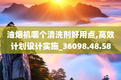 油烟机哪个清洗剂好用点,高效计划设计实施_36098.48.58