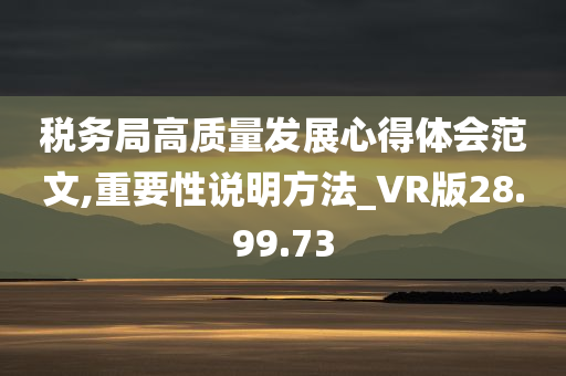 税务局高质量发展心得体会范文,重要性说明方法_VR版28.99.73