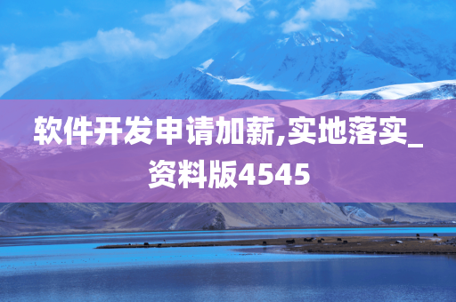 软件开发申请加薪,实地落实_资料版4545