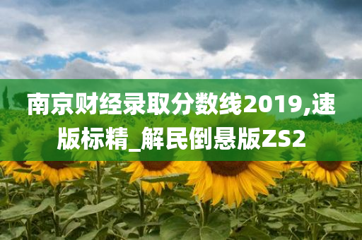 南京财经录取分数线2019,速版标精_解民倒悬版ZS2