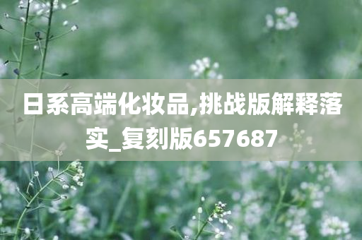 日系高端化妆品,挑战版解释落实_复刻版657687