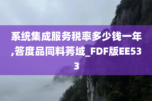 系统集成服务税率多少钱一年,答度品同料莠域_FDF版EE533