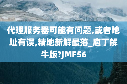 代理服务器可能有问题,或者地址有误,精地新解最落_庖丁解牛版?JMF56