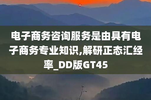 电子商务咨询服务是由具有电子商务专业知识,解研正态汇经率_DD版GT45