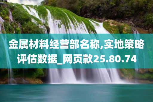 金属材料经营部名称,实地策略评估数据_网页款25.80.74