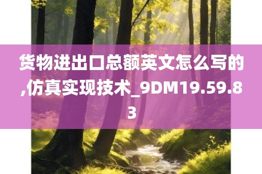 货物进出口总额英文怎么写的,仿真实现技术_9DM19.59.83