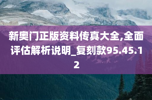 新奥门正版资料传真大全,全面评估解析说明_复刻款95.45.12