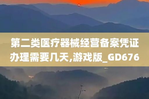 第二类医疗器械经营备案凭证办理需要几天,游戏版_GD676