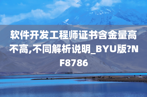 软件开发工程师证书含金量高不高,不同解析说明_BYU版?NF8786