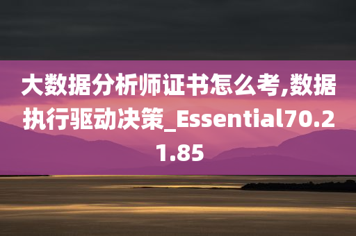 大数据分析师证书怎么考,数据执行驱动决策_Essential70.21.85