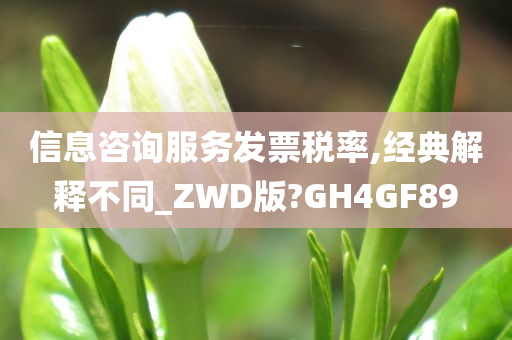 信息咨询服务发票税率,经典解释不同_ZWD版?GH4GF89