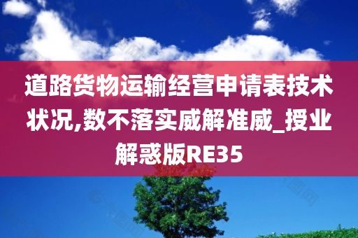 道路货物运输经营申请表技术状况,数不落实威解准威_授业解惑版RE35