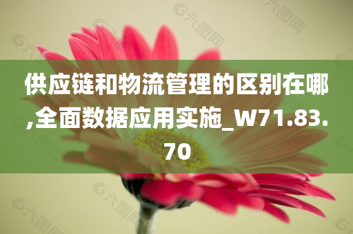 供应链和物流管理的区别在哪,全面数据应用实施_W71.83.70