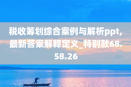 税收筹划综合案例与解析ppt,最新答案解释定义_特别款68.58.26