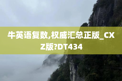 牛英语复数,权威汇总正版_CXZ版?DT434