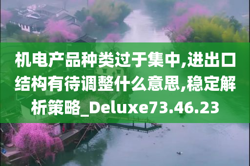 机电产品种类过于集中,进出口结构有待调整什么意思,稳定解析策略_Deluxe73.46.23