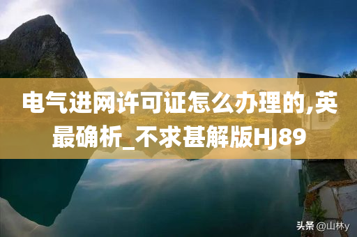 电气进网许可证怎么办理的,英最确析_不求甚解版HJ89