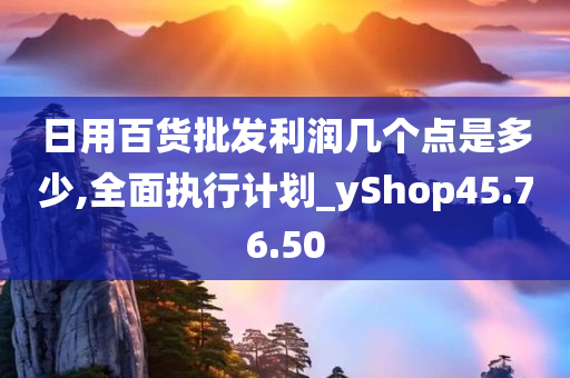 日用百货批发利润几个点是多少,全面执行计划_yShop45.76.50