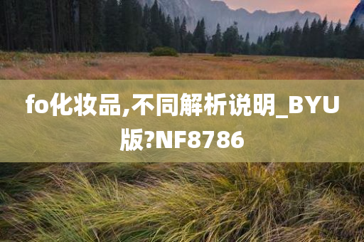 fo化妆品,不同解析说明_BYU版?NF8786