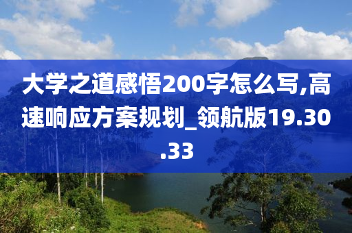 大学之道感悟200字怎么写,高速响应方案规划_领航版19.30.33