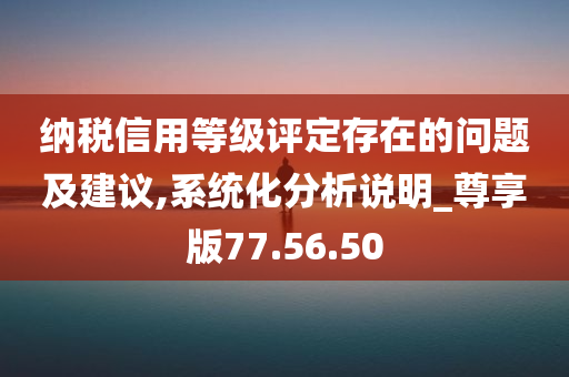 纳税信用等级评定存在的问题及建议,系统化分析说明_尊享版77.56.50