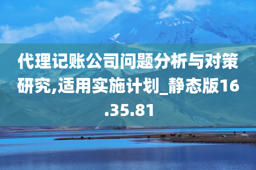 代理记账公司问题分析与对策研究,适用实施计划_静态版16.35.81