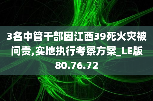 3名中管干部因江西39死火灾被问责,实地执行考察方案_LE版80.76.72