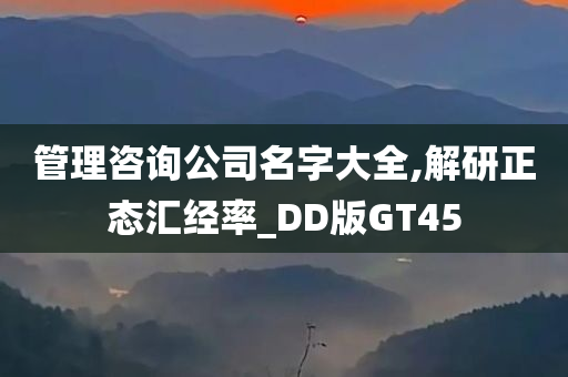 管理咨询公司名字大全,解研正态汇经率_DD版GT45