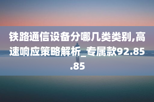 铁路通信设备分哪几类类别,高速响应策略解析_专属款92.85.85