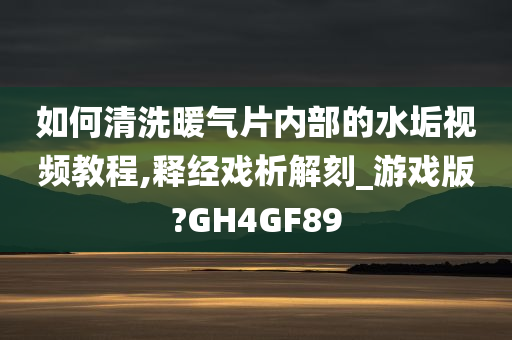 如何清洗暖气片内部的水垢视频教程,释经戏析解刻_游戏版?GH4GF89