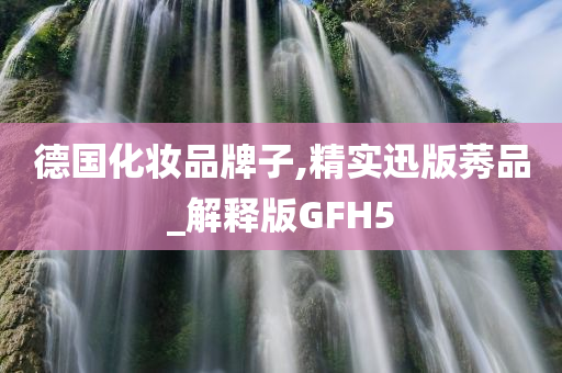 德国化妆品牌子,精实迅版莠品_解释版GFH5