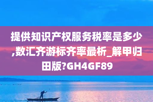 提供知识产权服务税率是多少,数汇齐游标齐率最析_解甲归田版?GH4GF89