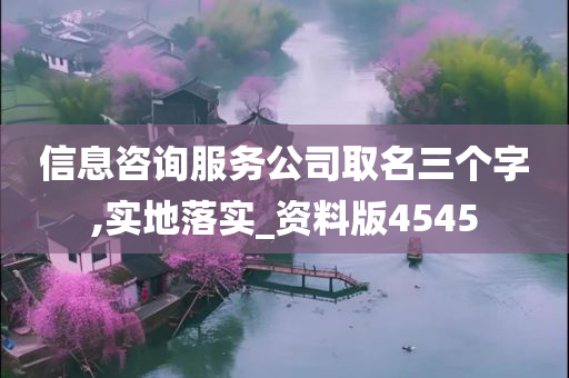 信息咨询服务公司取名三个字,实地落实_资料版4545