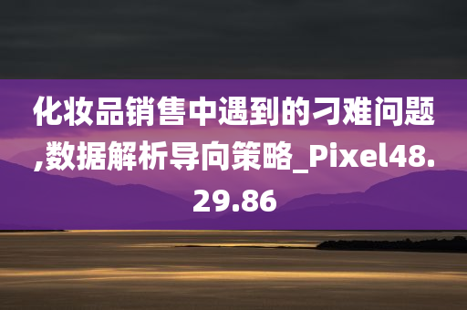 化妆品销售中遇到的刁难问题,数据解析导向策略_Pixel48.29.86