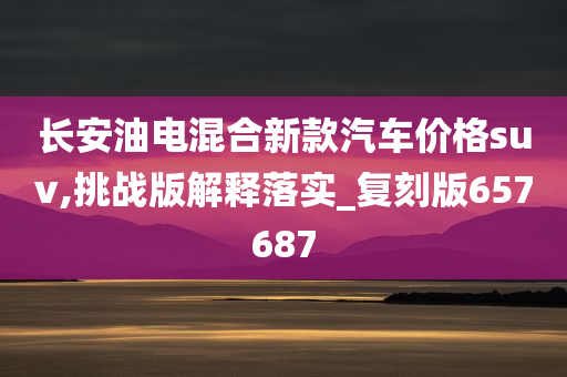 长安油电混合新款汽车价格suv,挑战版解释落实_复刻版657687