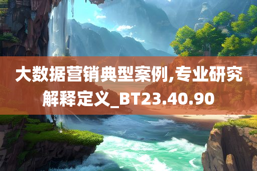 大数据营销典型案例,专业研究解释定义_BT23.40.90