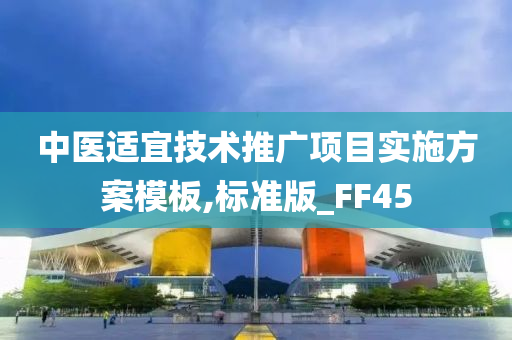 中医适宜技术推广项目实施方案模板,标准版_FF45