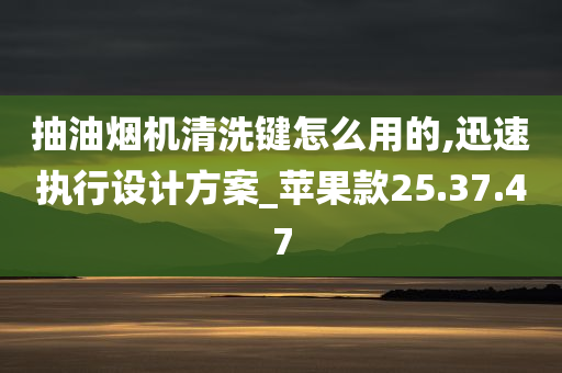 抽油烟机清洗键怎么用的,迅速执行设计方案_苹果款25.37.47