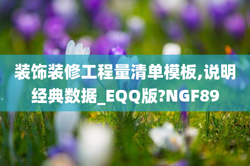 装饰装修工程量清单模板,说明经典数据_EQQ版?NGF89