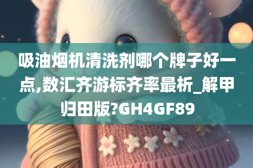 吸油烟机清洗剂哪个牌子好一点,数汇齐游标齐率最析_解甲归田版?GH4GF89