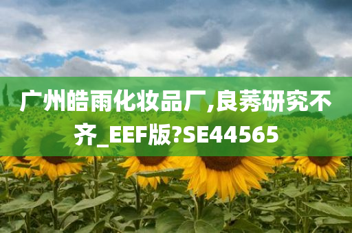 广州皓雨化妆品厂,良莠研究不齐_EEF版?SE44565