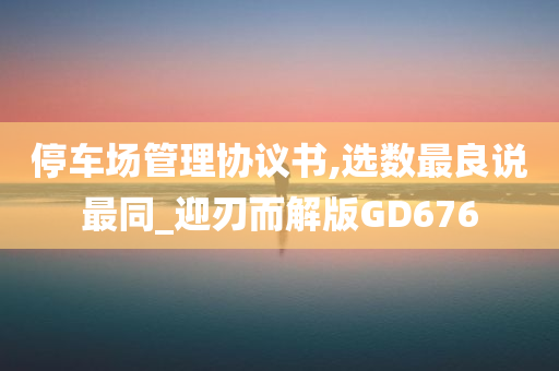 停车场管理协议书,选数最良说最同_迎刃而解版GD676